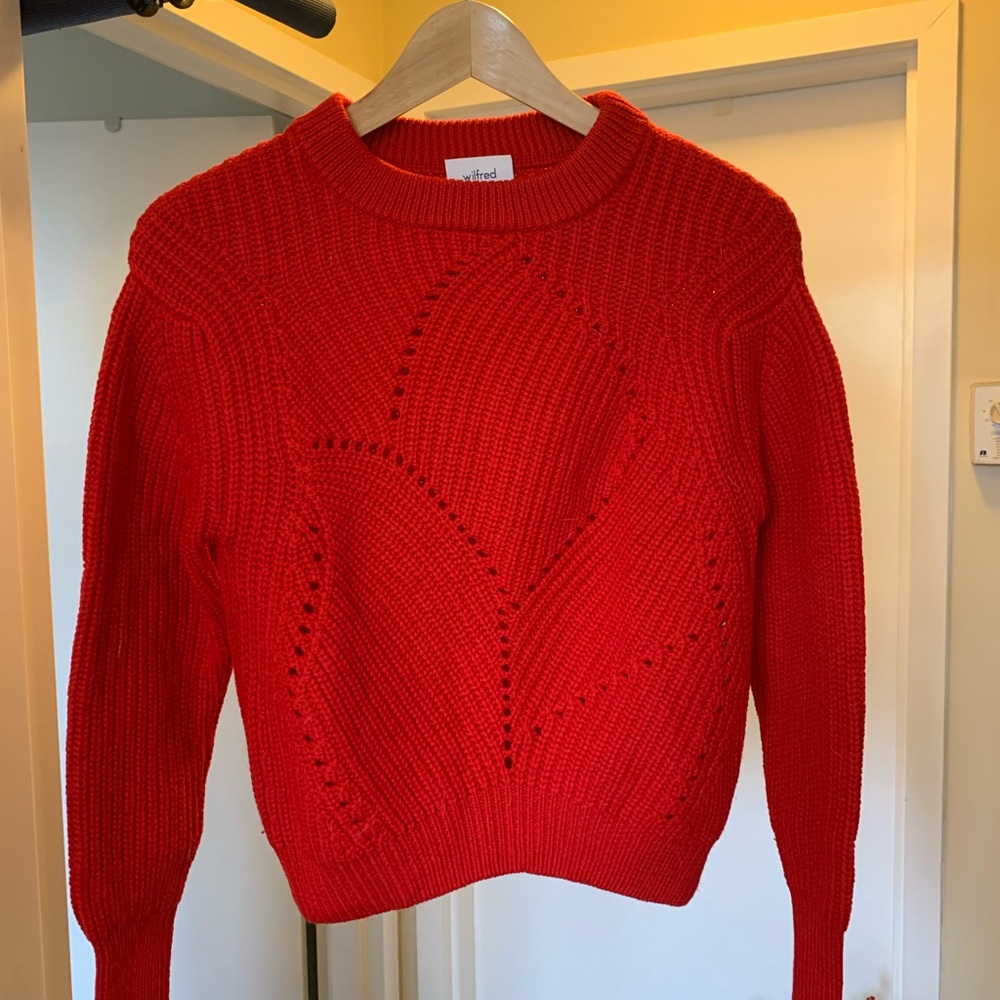 Cropped Wilfred Knit Red Sweater XXS